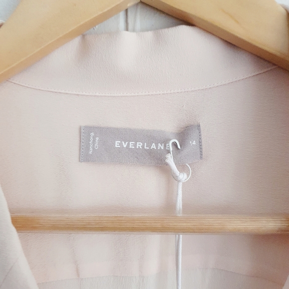NWT Everlane Clean Silk Notch Shirt | Blush Pink | Silk | Size 12 - Picture 6 of 10